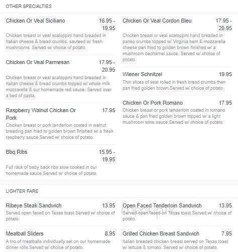 Little Red Inn - Hartford, WI menu_pic