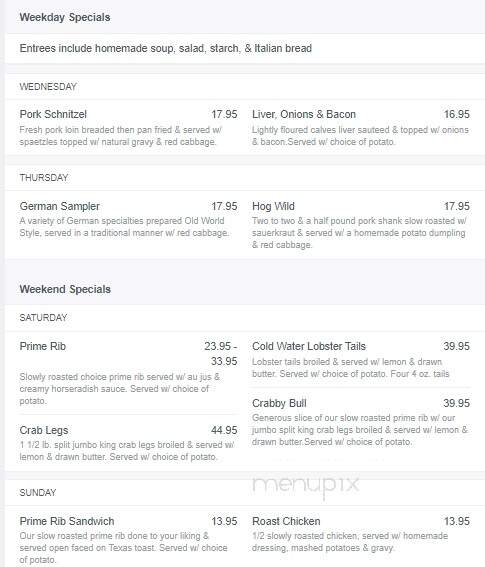 Little Red Inn - Hartford, WI menu_pic