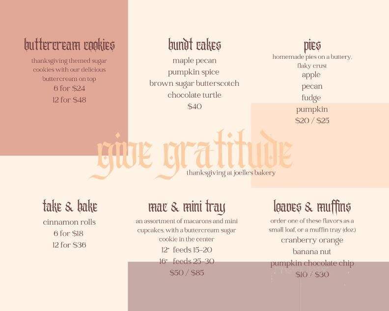 Joelle's Bakery & Cafe - Hopkinsville, KY menu_pic