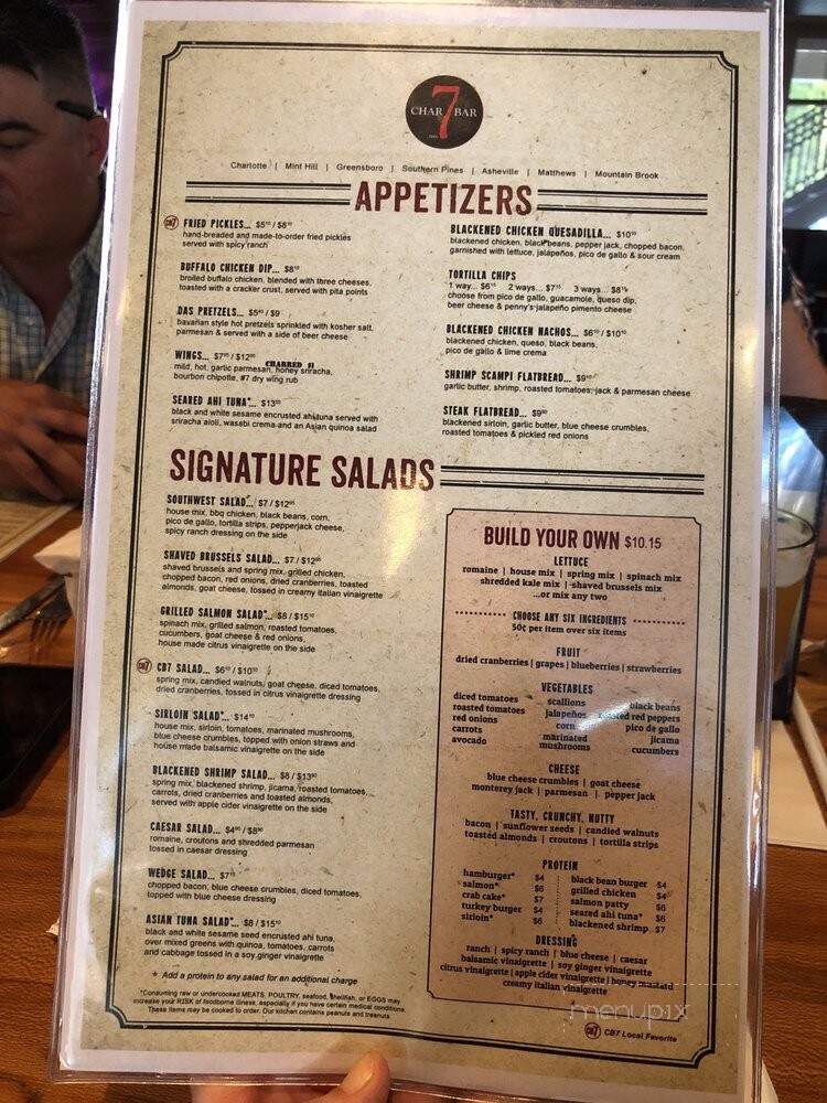 Charbar 7 - Southern Pines, NC menu_pic