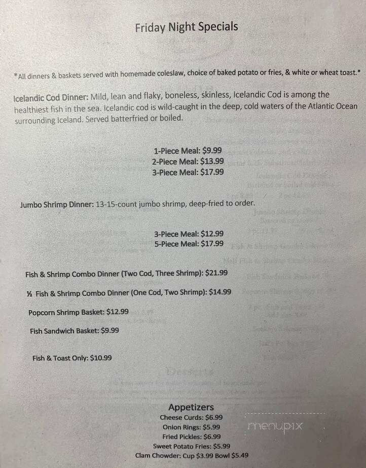 Burdey's Cafe - Peterson, MN menu_pic