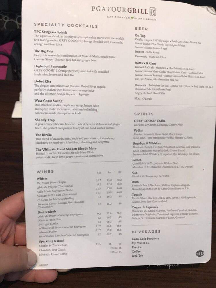 PGA Tour Grill - Jacksonville, FL menu_pic