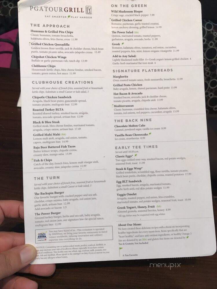 PGA Tour Grill - Jacksonville, FL menu_pic