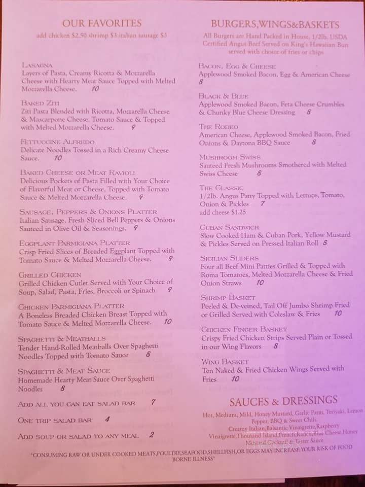 Our Place Pizzeria & Restorante - Branford, FL menu_pic