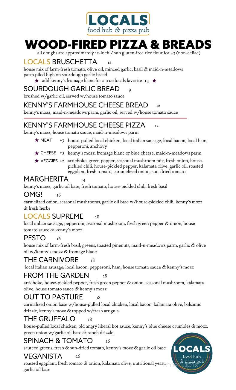 Locals Food Hub & Pizza Pub - Frankfort, KY menu_pic