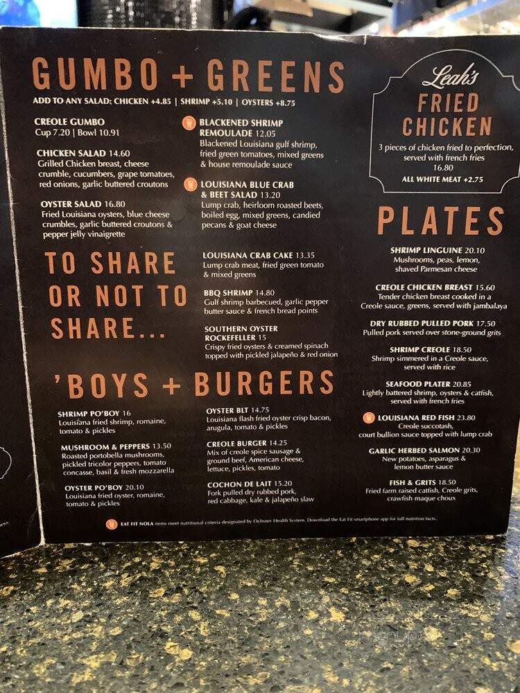 Leah's Kitchen - Kenner, LA menu_pic