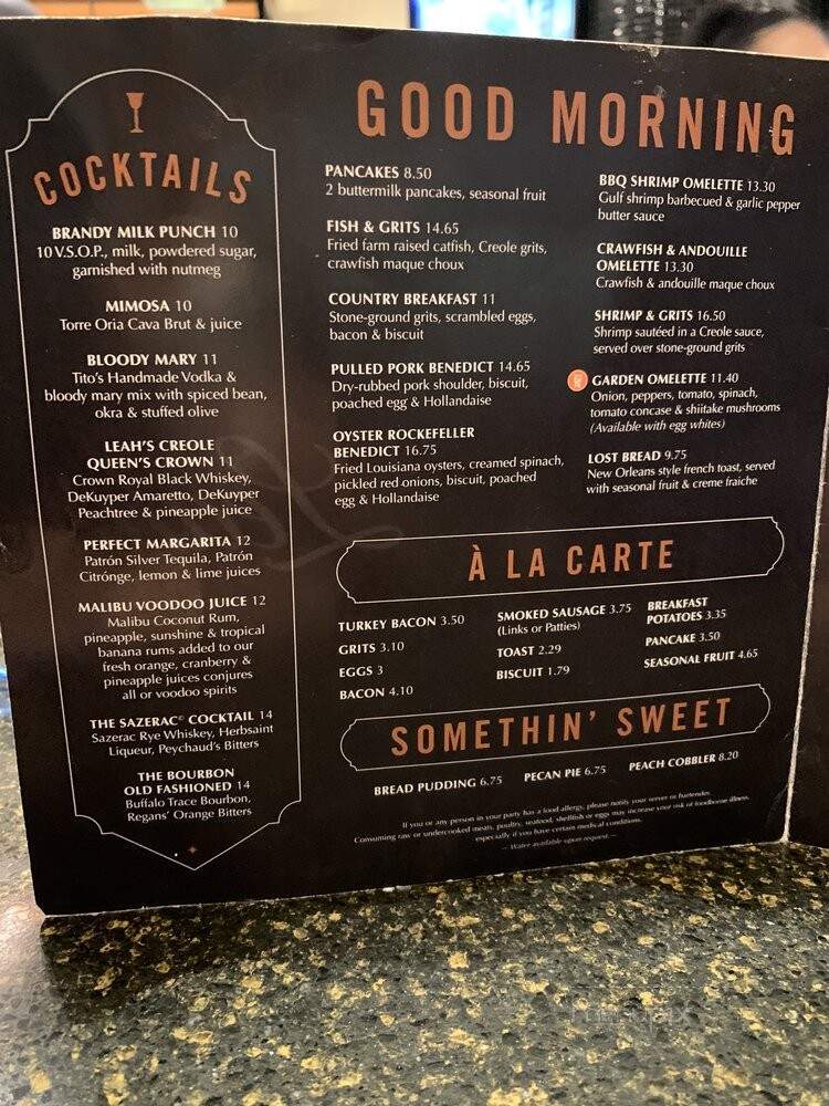 Leah's Kitchen - Kenner, LA menu_pic
