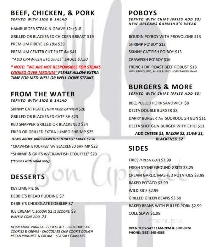 Darry's Food-n-Drink - Boyle, MS menu_pic