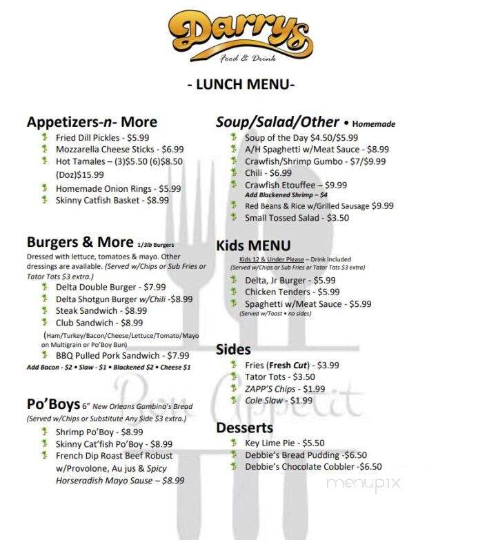 Darry's Food-n-Drink - Boyle, MS menu_pic