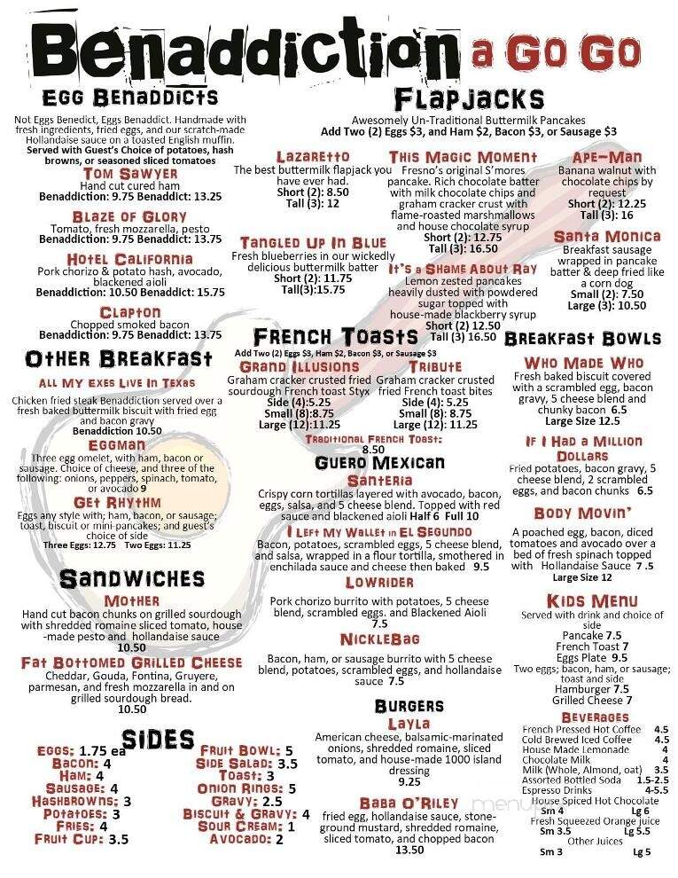 Benaddiction - Fresno, CA menu_pic