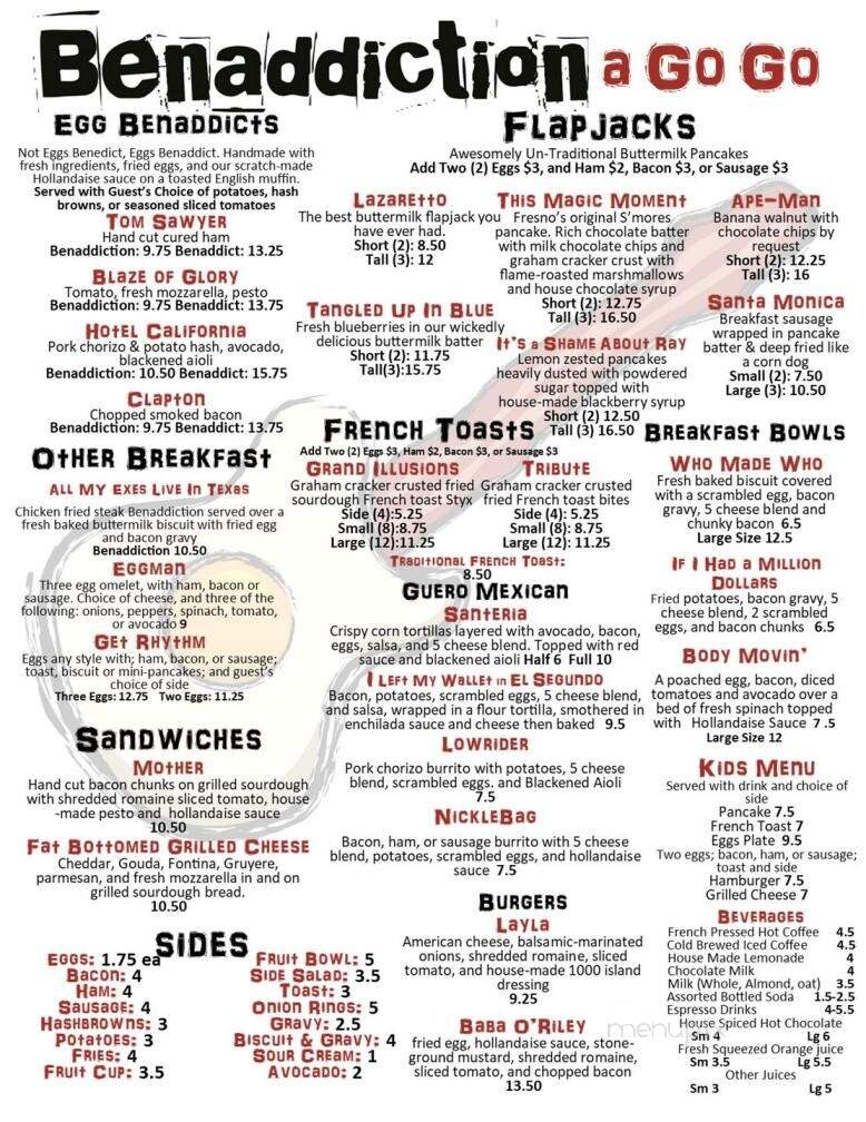 Benaddiction - Fresno, CA menu_pic