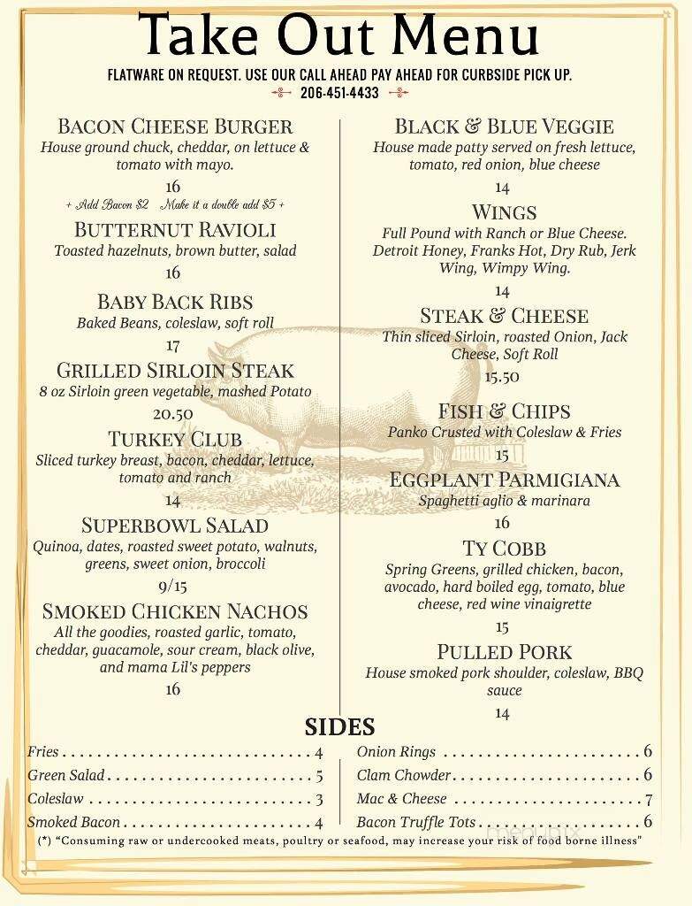 The Plate & Pint - Bainbridge Island, WA menu_pic