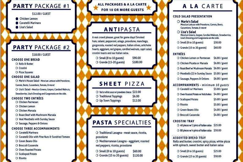 Mario Fazio's Restaurant & Catering - Willoughby, OH menu_pic