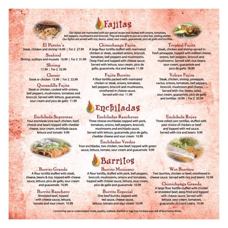 El Patron Mexican Grill - Middlefield, OH menu_pic