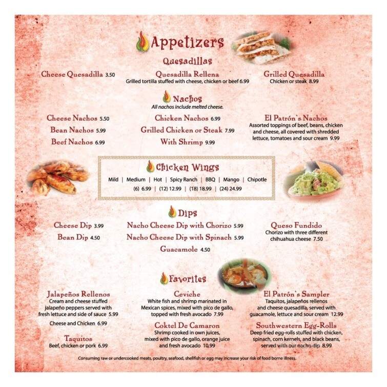 El Patron Mexican Grill - Middlefield, OH menu_pic