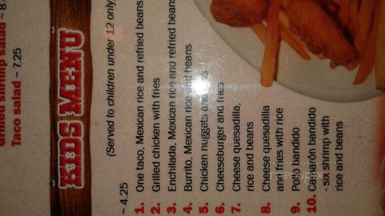 El Toro Mexican Restaurant - Dandridge, TN menu_pic