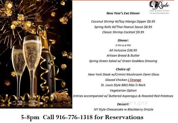 Ryde Hotel - Walnut Grove, CA menu_pic