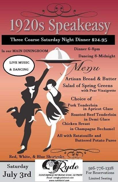 Ryde Hotel - Walnut Grove, CA menu_pic