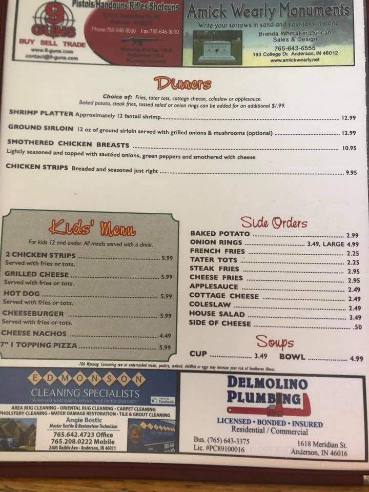 Grandview Restaurant - Anderson, IN menu_pic