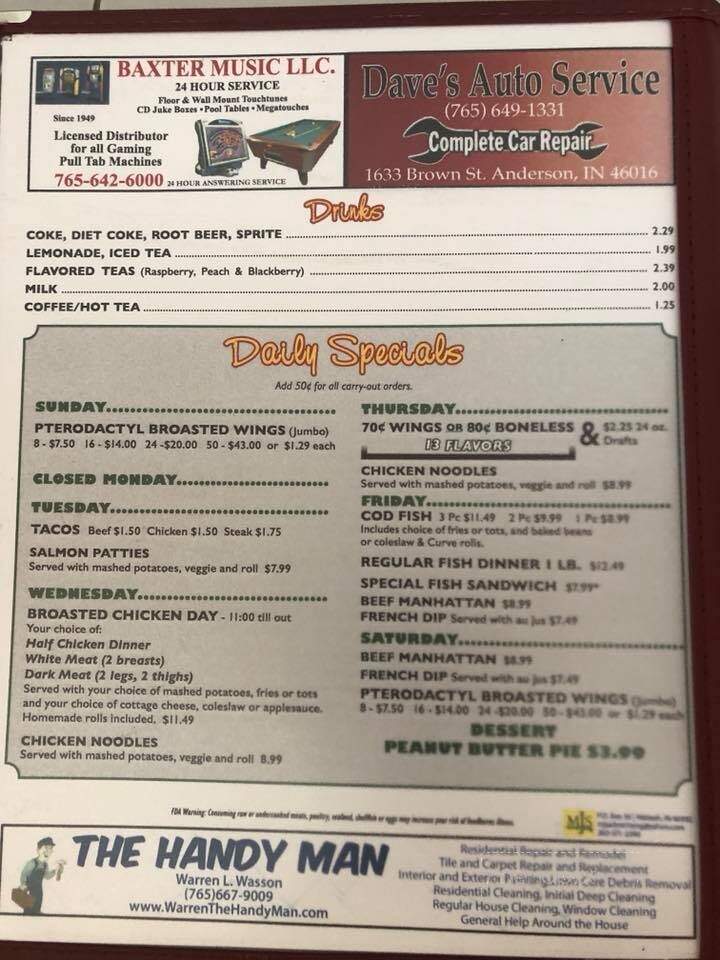 Grandview Restaurant - Anderson, IN menu_pic