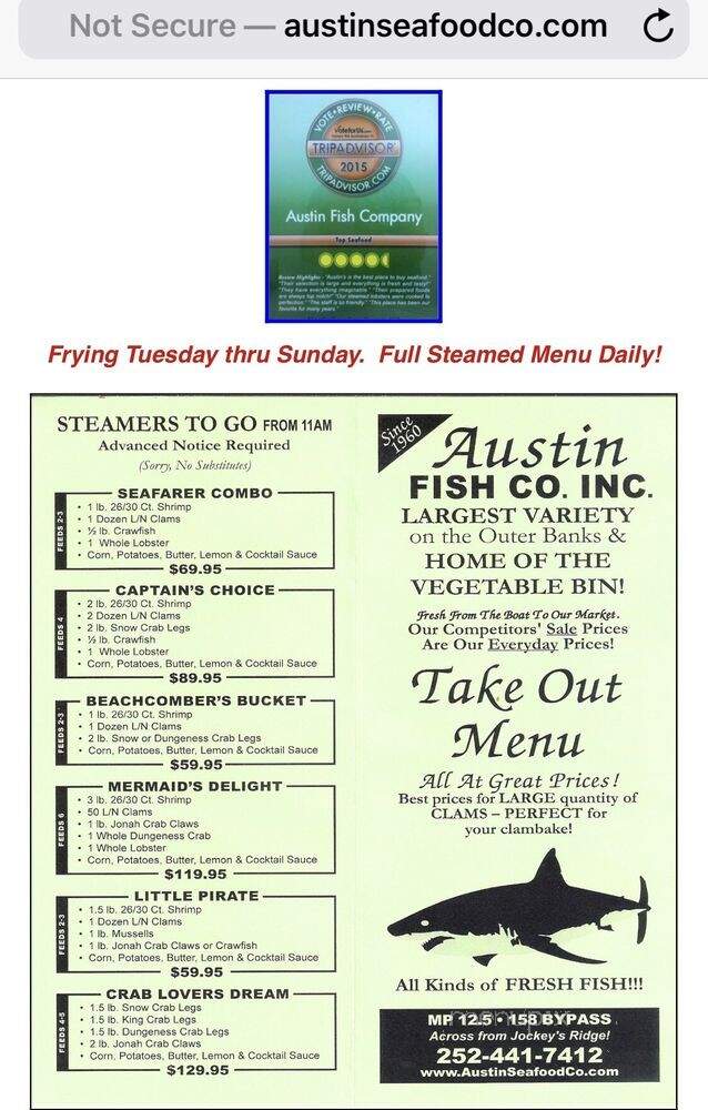 Austin Fish Co - Nags Head, NC menu_pic