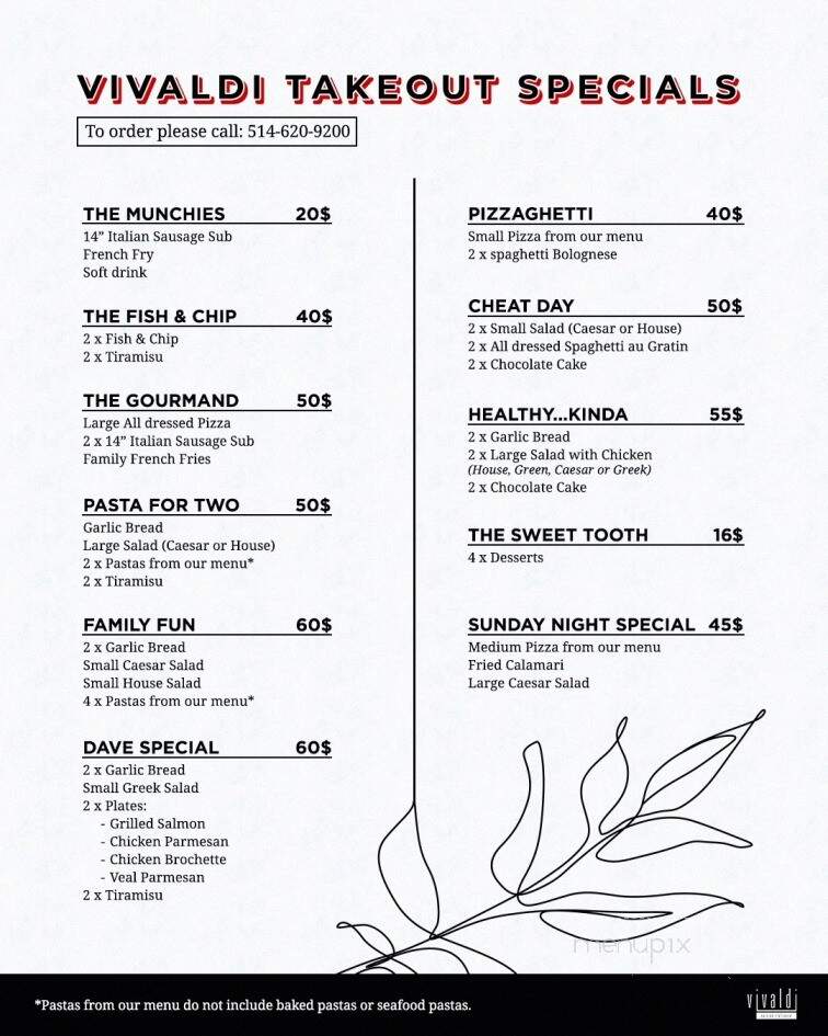 Vivaldi Resto Traiteur - Montreal, QC menu_pic