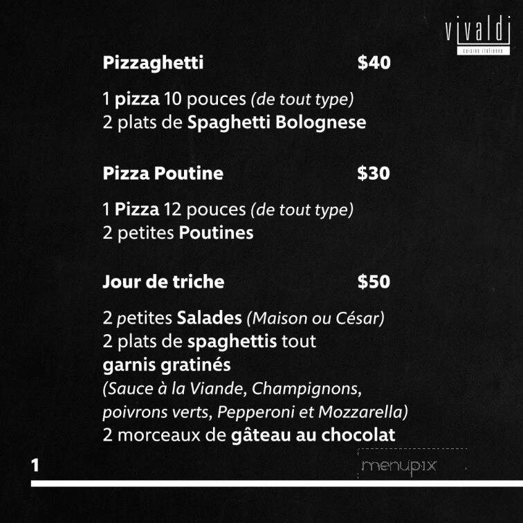 Vivaldi Resto Traiteur - Montreal, QC menu_pic