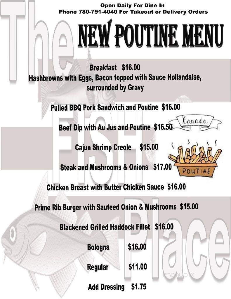 The Fish Place - Wood Buffalo, AB menu_pic