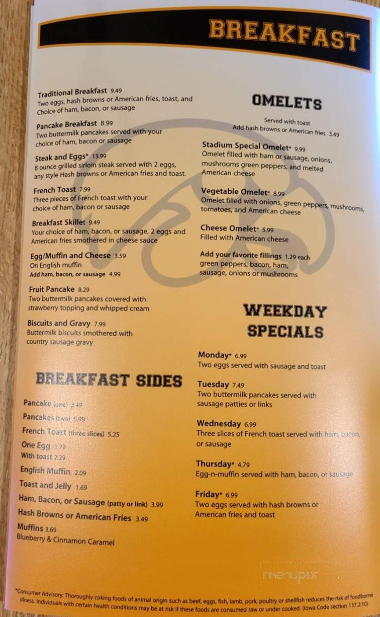 Stadium Bar & Grill - Guttenberg, IA menu_pic
