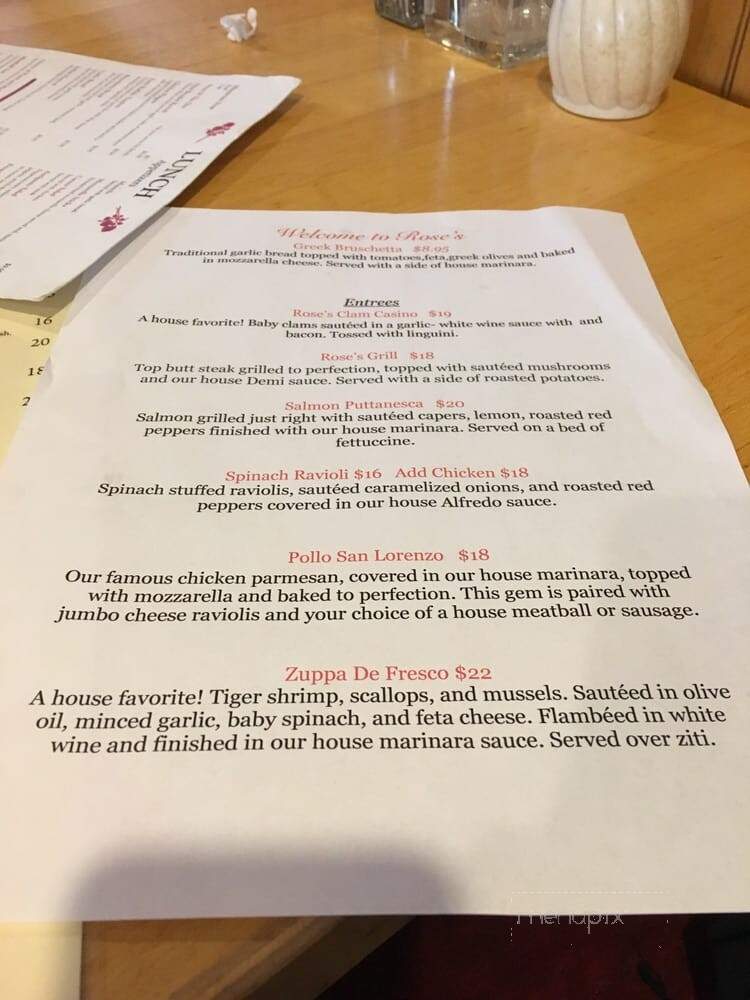 Rose's Old World Restaurant - Windham, ME menu_pic