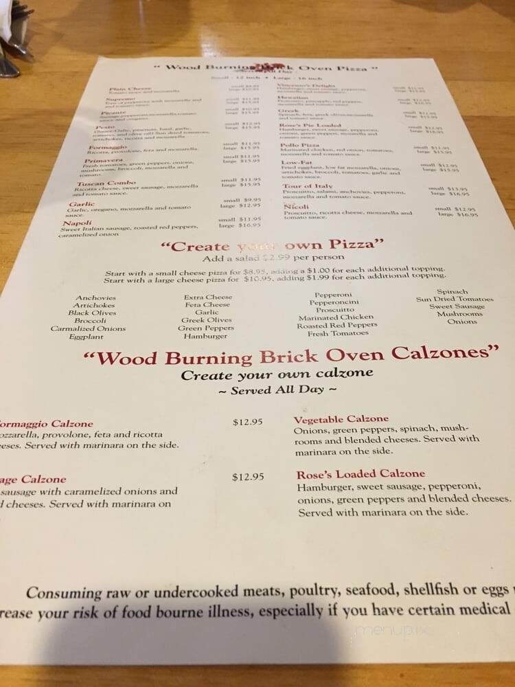 Rose's Old World Restaurant - Windham, ME menu_pic