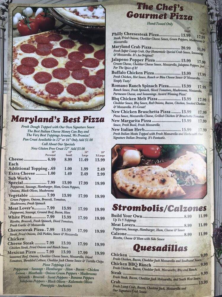 Sub Works - Perryville, MD menu_pic