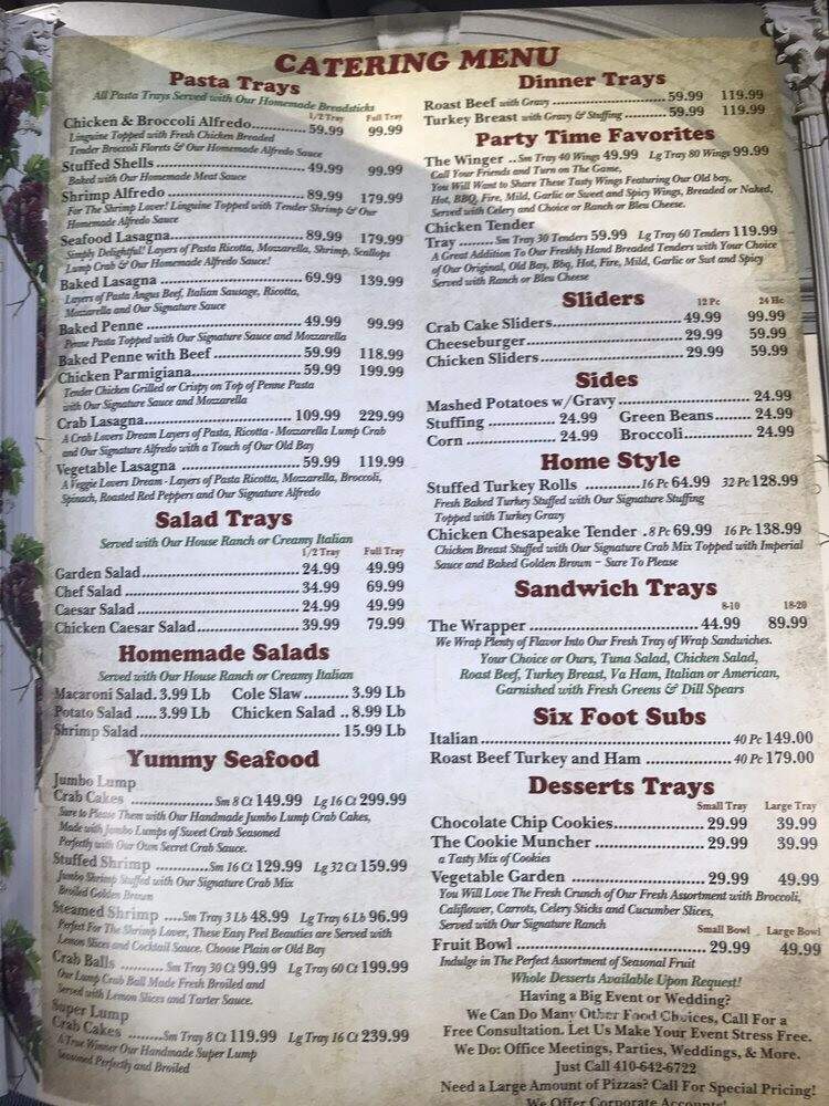 Sub Works - Perryville, MD menu_pic