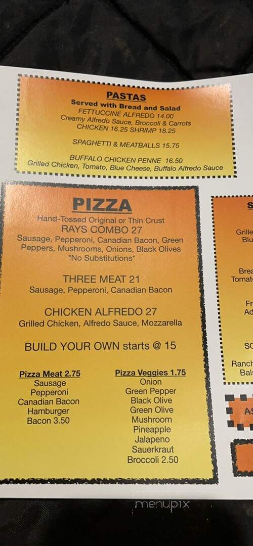 Bailey Ray's Roadhouse - Santiago, MN menu_pic