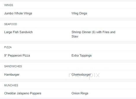 Spencer's Downunder - West Mifflin, PA menu_pic