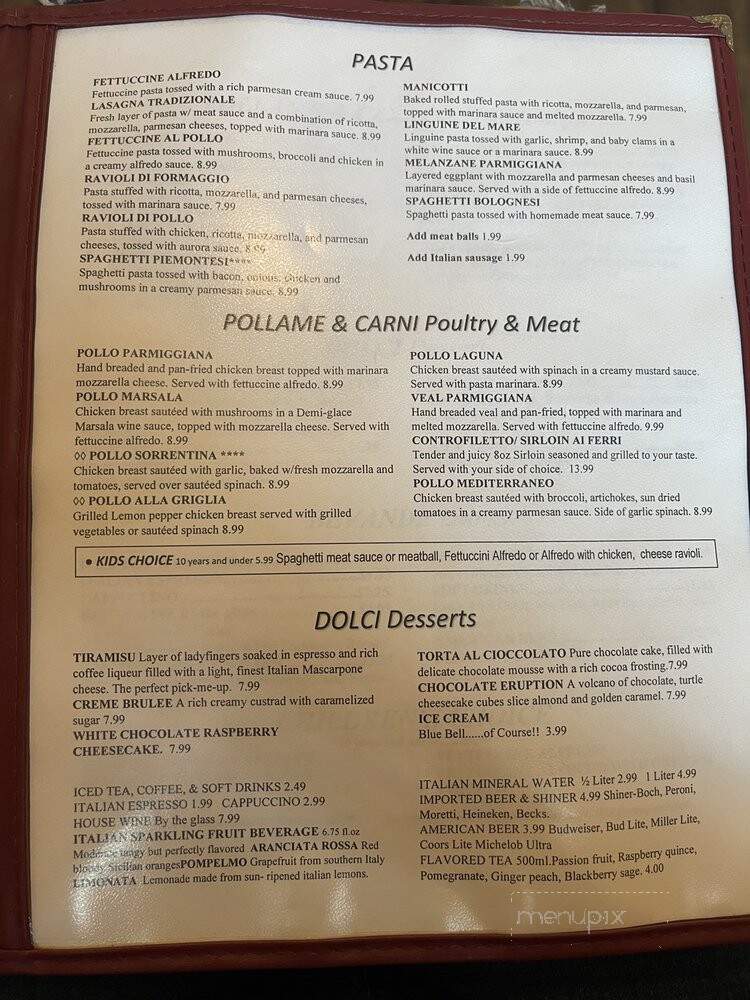 Volare Italian Restaurant - Brenham, TX menu_pic