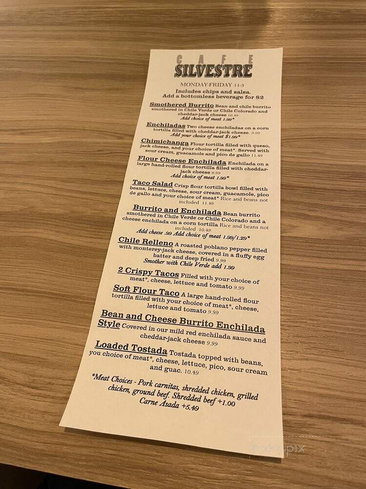 Cafe Silvestre - West Valley, UT menu_pic