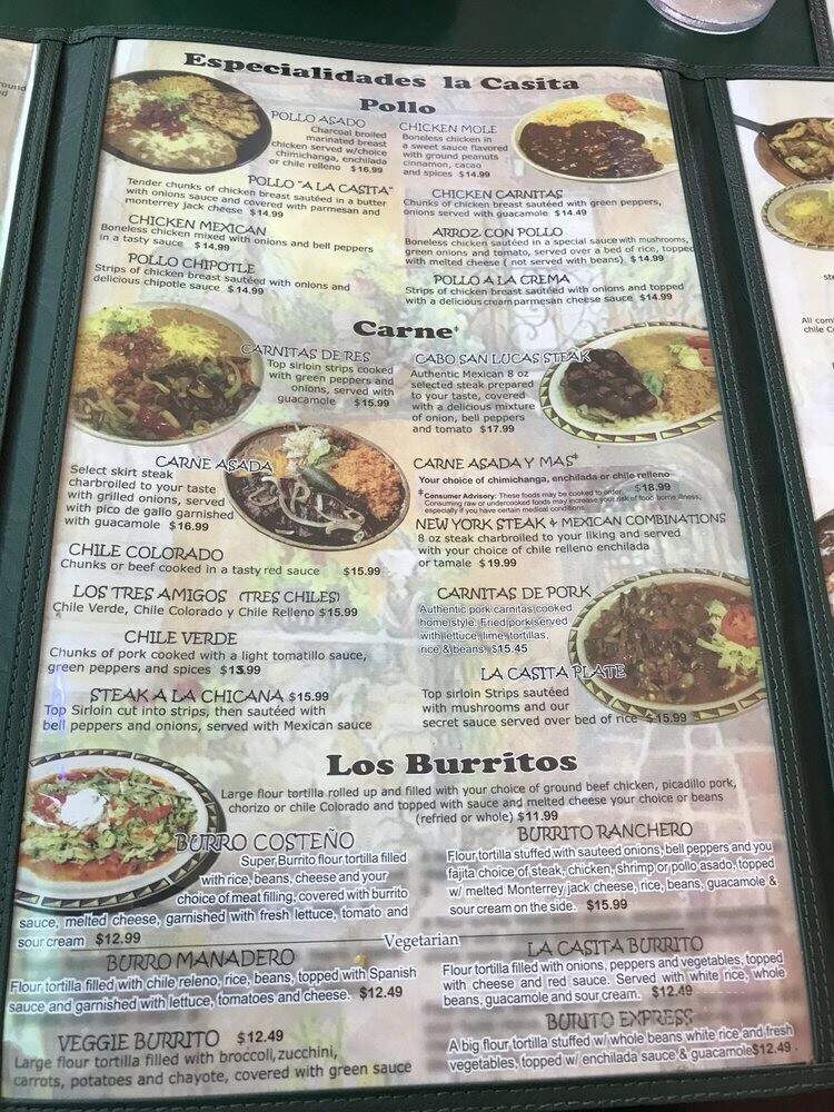 La Casita - Sammamish, WA menu_pic