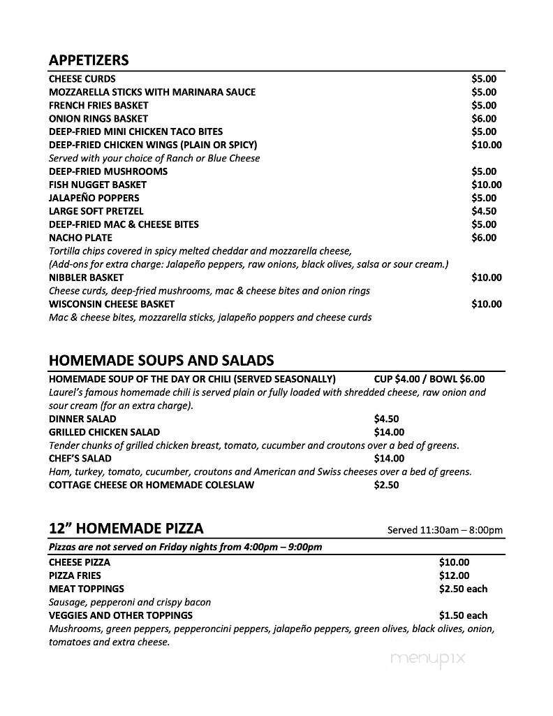 Sportsmen's Chalet - Eagle River, WI menu_pic