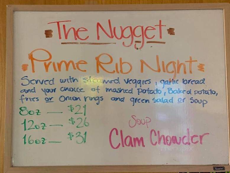 Nugget Restaurant - Sitka, AK menu_pic