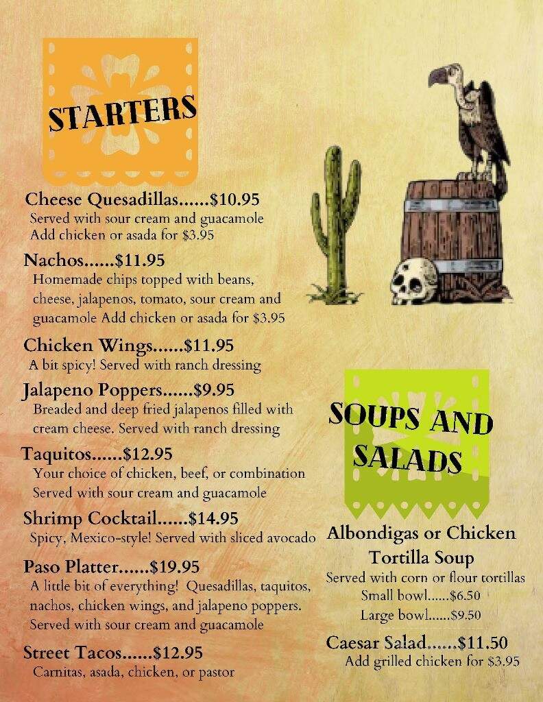 Senor Sancho's - Paso Robles, CA menu_pic