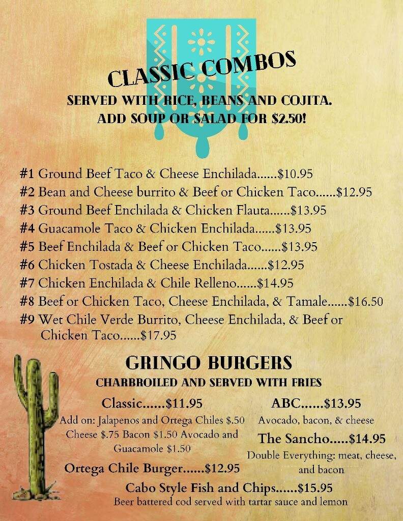 Senor Sancho's - Paso Robles, CA menu_pic