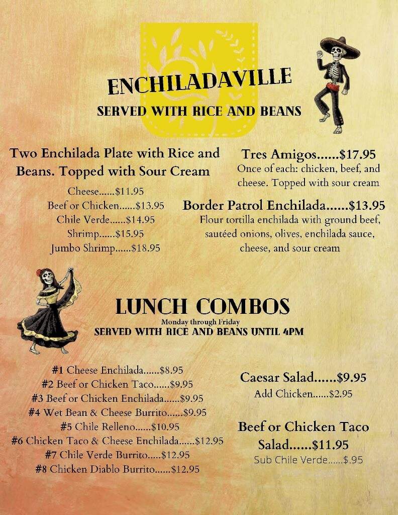 Senor Sancho's - Paso Robles, CA menu_pic