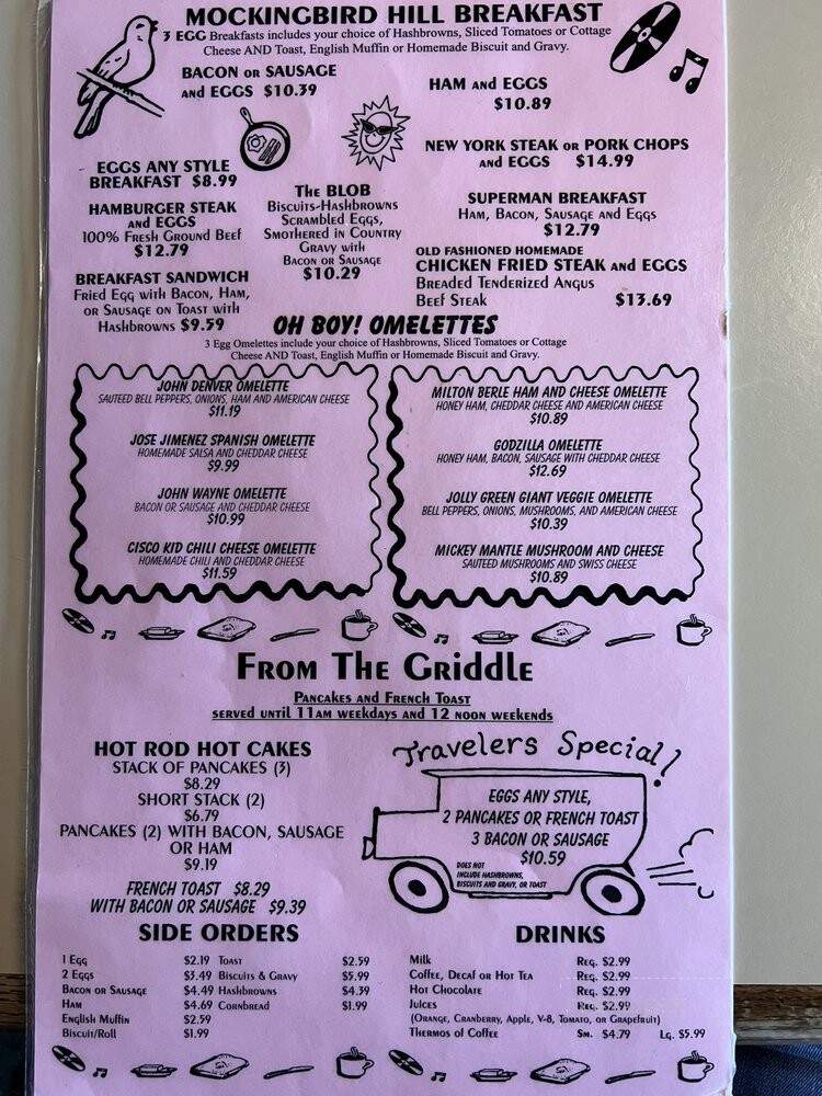 Peggy Sue's 50's Diner - Yermo, CA menu_pic