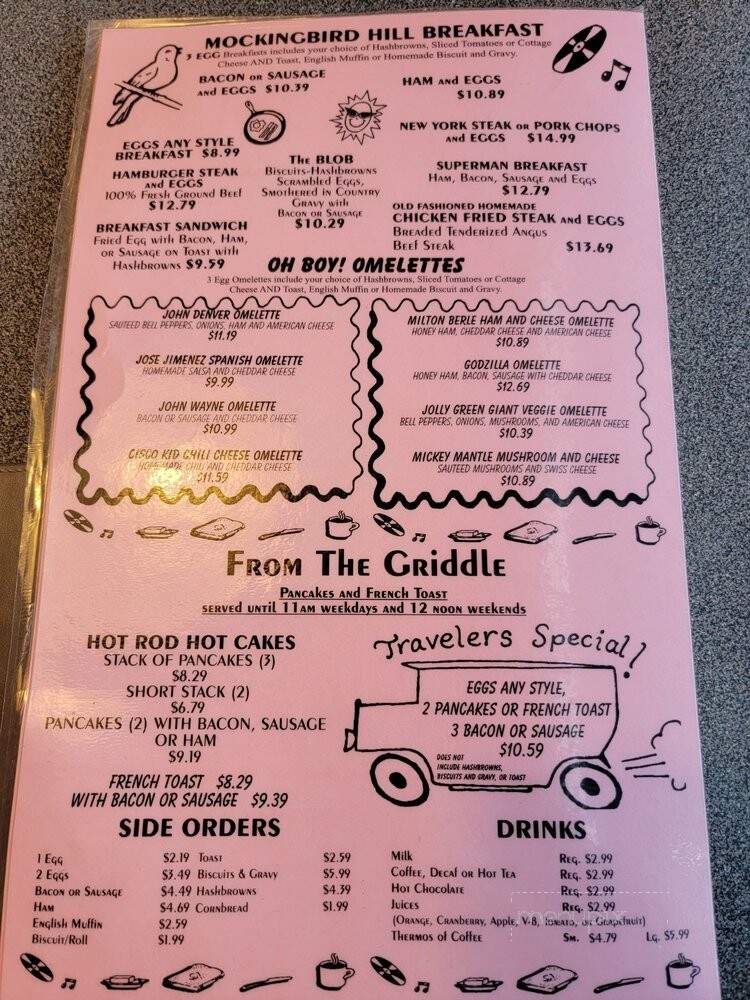 Peggy Sue's 50's Diner - Yermo, CA menu_pic