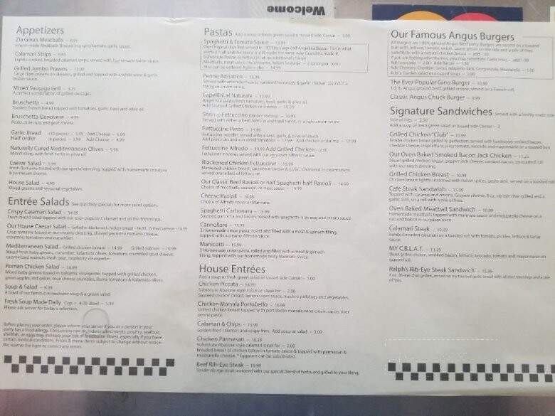 Gino's Fine Italian Food - Salinas, CA menu_pic