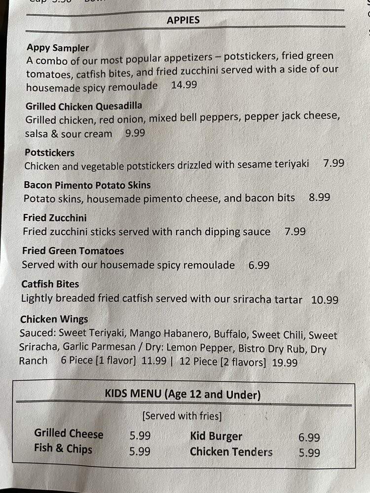 Bistro 221 - Saint George, SC menu_pic