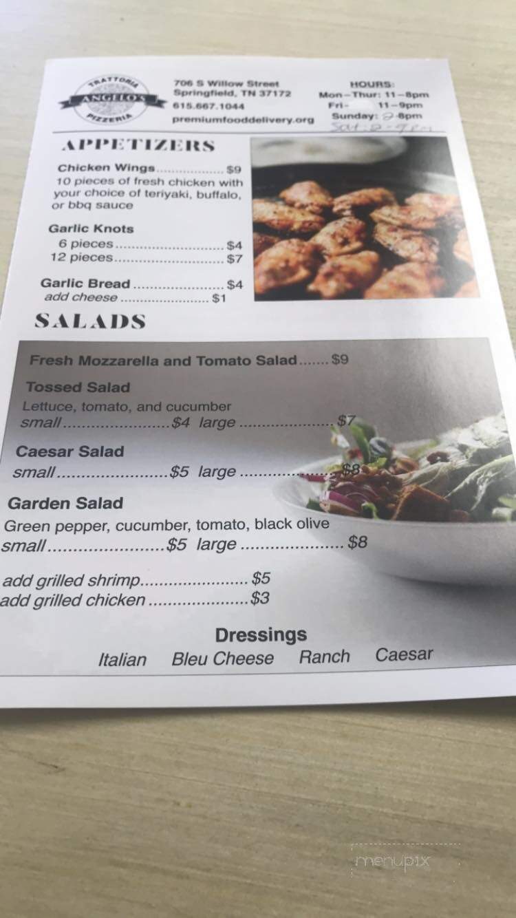 Angelo's Pizzeria - Springfield, TN menu_pic