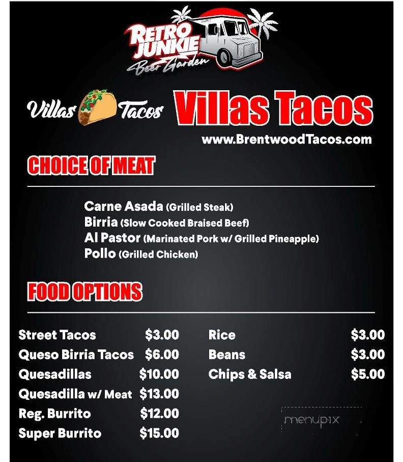 Retro Junkie - Walnut Creek, CA menu_pic