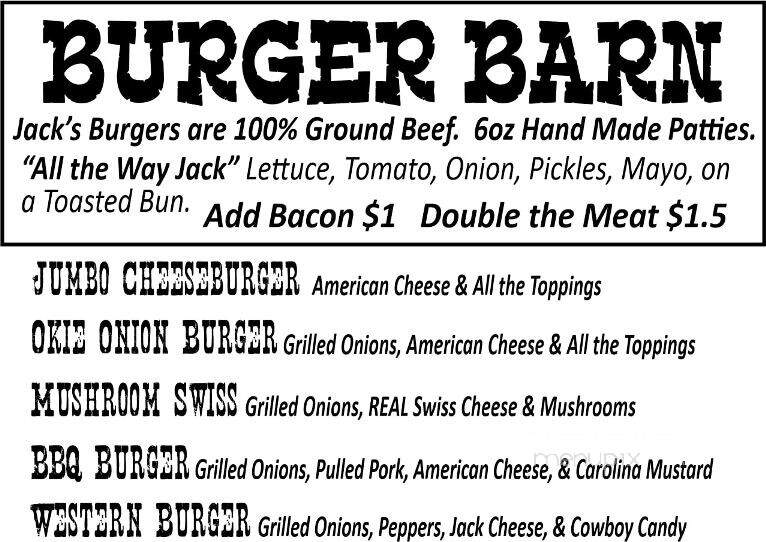 Screamin' Jack's BBQ & More - Sayre, OK menu_pic